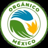 Orgánico México certification logo with green border, featuring blue, green, and yellow leaf design